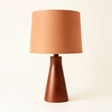 Brook Bluff Table Lamp With A Plain Fabric Shade - Terracotta (synthetic illustration; no displayed measurements)
