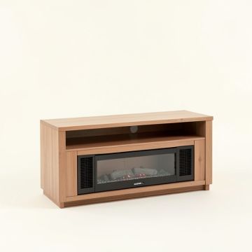 Earle Tv Stand For Tvs Up To 65 '' With Electric Fireplace Included (synthetic illustration; no displayed measurements)