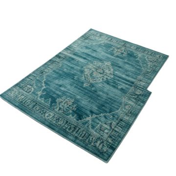 Allman Power Loom Teal/Blue Rug