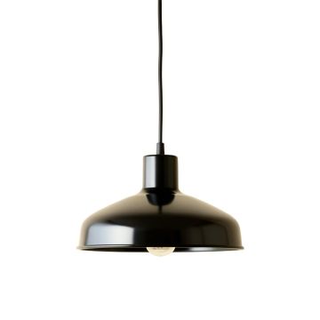 Shore Crossing Pendant Light Suspended From One Plain Cable - Black