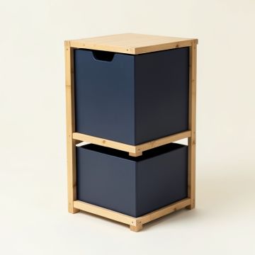 Sage Branch Freestanding Pull-Out Hamper Cabinet - Navy (synthetic illustration; no displayed measurements)