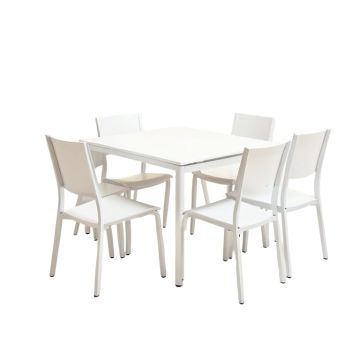 Modern 5-Piece Dining Table Set For 4 With Foldable Drop Leaf