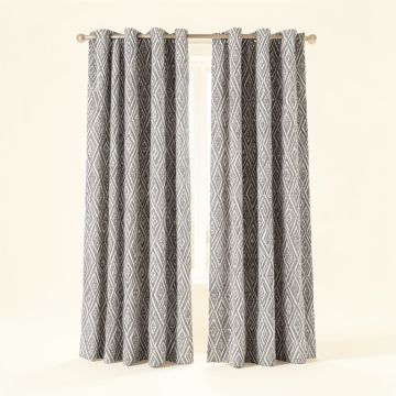 Woodland Friends Bohemian Geometric Semi-Sheer Rod Pocket Curtain Panels (synthetic illustration; no displayed measurements)