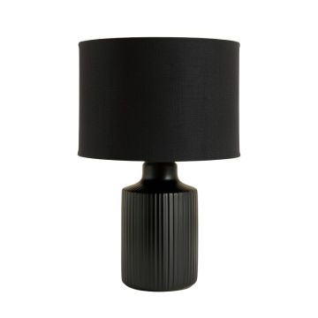 Dune Branch Table Lamp With A Plain Fabric Shade - Black