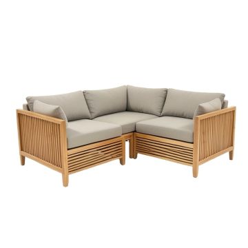 Jalissa Teak Patio Sectional With Cushions