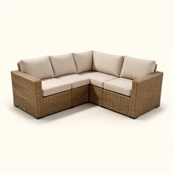 River 4 Pieces Rattan Patio Furniture Set Wicker Sofa Cushioned Sectional Furniture (synthetic illustration; no displayed measurements)