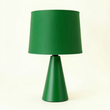 Oak Bluff Table Lamp With A Plain Fabric Shade - Green (synthetic illustration; no displayed measurements)