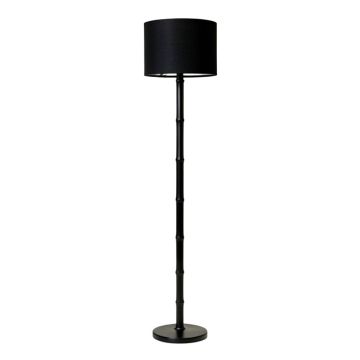 Summit Brook Floor Lamp With A Plain Fabric Shade - Black