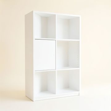 Wren Crest Freestanding Bookcase - White (synthetic illustration; no displayed measurements)