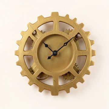 Oversized Gilded Gears 24 '' Wall Clock (synthetic illustration; no displayed measurements)