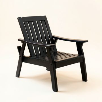 Moss Bluff Outdoor Lounge Chair - Black (synthetic illustration; no displayed measurements)