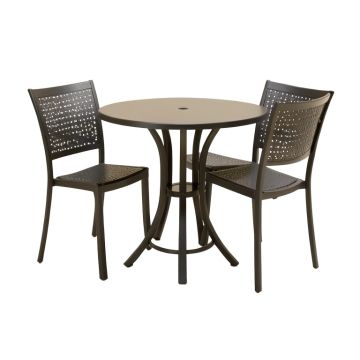 Anissa Round 2 - Person 26 '' Long Aluminum Bistro Set