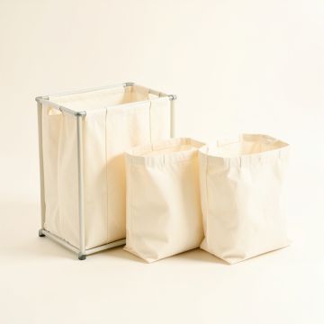 Juniper Dell Laundry Sorting Station With Plain Removable Bags - Ivory (synthetic illustration; no displayed measurements)