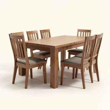 Gildo 5 - Piece Solid Wood Dining Set (synthetic illustration; no displayed measurements)