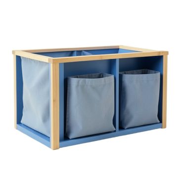 Oak Bend Laundry Sorting Station With Plain Removable Bags - Blue