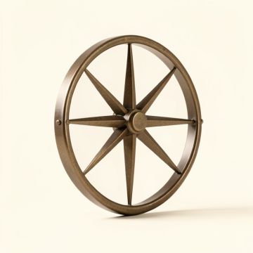 Round Compass Wall Décor (synthetic illustration; no displayed measurements)