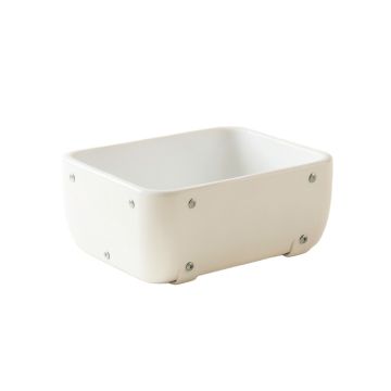 Glen Bend Empty Railing Planter With Integral Brackets - White
