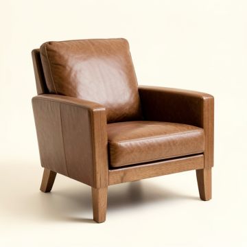 Sigrid 28 '' Wide Top Grain Leather Armchair (synthetic illustration; no displayed measurements)