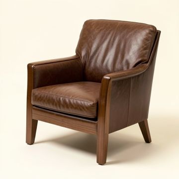 Sadia 41 '' Wide Top Grain Leather Club Chair (synthetic illustration; no displayed measurements)