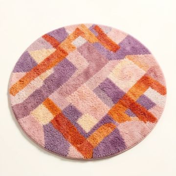 Round Galinka Geometric Shag Area Rug (synthetic illustration; no displayed measurements)