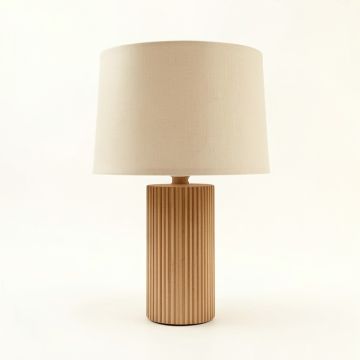 Willow Canyon Table Lamp With A Plain Fabric Shade - Beige (synthetic illustration; no displayed measurements)