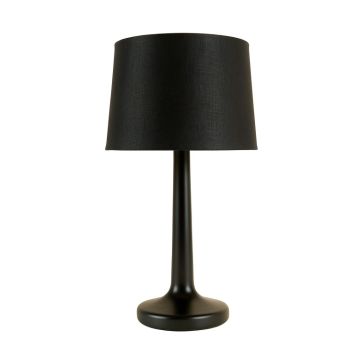 Bay Branch Table Lamp With A Plain Fabric Shade - Black