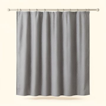 Ridge Branch Shower Curtain Hanging Flat From A Plain Rod - Gray (synthetic illustration; no displayed measurements)
