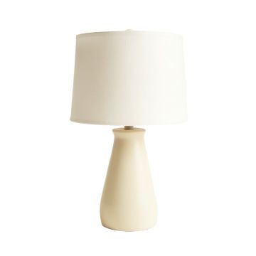 Clay Dell Table Lamp With A Plain Fabric Shade - Cream