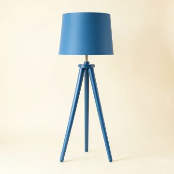 Briar Bend Floor Lamp With A Plain Fabric Shade - Blue (synthetic illustration; no displayed measurements)