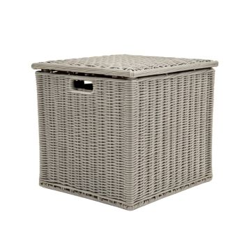 Vidaxl Garden Storage Box Light Gray 59.1 '' X19.7 '' X23.6 '' Poly Rattan