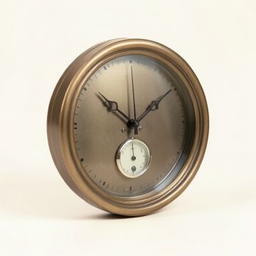 Metal Garden Clock With Hygrometer And Thermometer 14 '' Wall Clock (synthetic illustration; no displayed measurements)