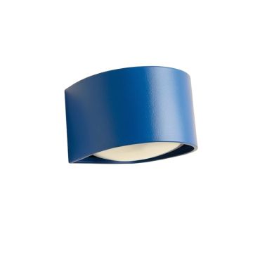 Bay Dale Wall Sconce Mounted On A Plain Wall - Blue