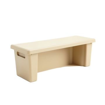 Elm Bridge Narrow Outdoor Storage Bench - Beige