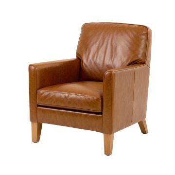 Kato 29.5 '' Wide Top Grain Leather Armchair (synthetic illustration; no displayed measurements)