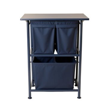 Elm Bluff Laundry Sorting Station With Plain Removable Bags - Navy