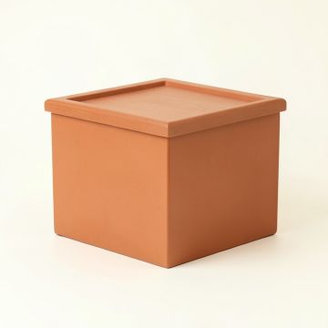 Reed Crest Closed Outdoor Storage Box - Terracotta (synthetic illustration; no displayed measurements)