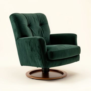Quinton 33 '' Wide Tufted Velvet Swivel Lounge Chair (synthetic illustration; no displayed measurements)