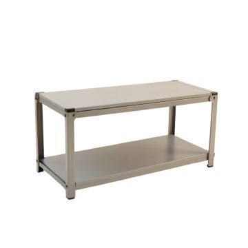 Maple Bridge Narrow Outdoor Storage Bench - Gray