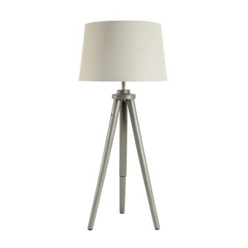 Wren Dale Floor Lamp With A Plain Fabric Shade - Gray
