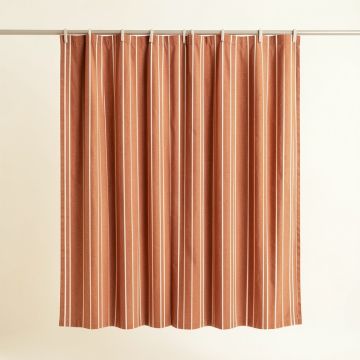 Vale Bend Shower Curtain Hanging Flat From A Plain Rod - Terracotta (synthetic illustration; no displayed measurements)