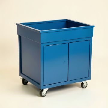 River Arc Empty Rolling Workshop Cart - Blue (synthetic illustration; no displayed measurements)