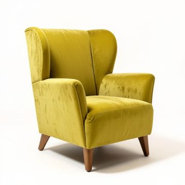 26 '' Wide Velvet Wingback Chair (synthetic illustration; no displayed measurements)