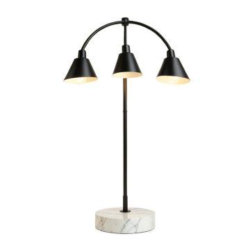 Brightech Trilage Arc Floor Lamp W/Marble Base - 3 Lights Hanging Over