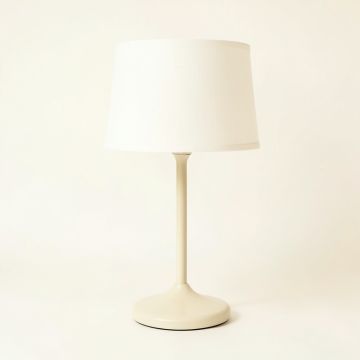 Lake Crest Table Lamp With A Plain Fabric Shade - Ivory (synthetic illustration; no displayed measurements)