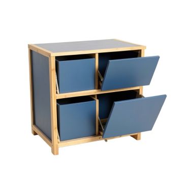 Shore Brook Freestanding Pull-Out Hamper Cabinet - Blue