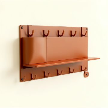 Maple Bluff Wall-Mounted Entryway Organizer Shelf - Terracotta (synthetic illustration; no displayed measurements)