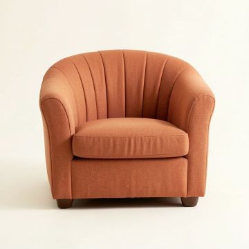 Brook Falls Upholstered Armchair - Terracotta (synthetic illustration; no displayed measurements)