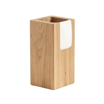 Freestanding Toilet Paper Holder With Natural Wood Storage