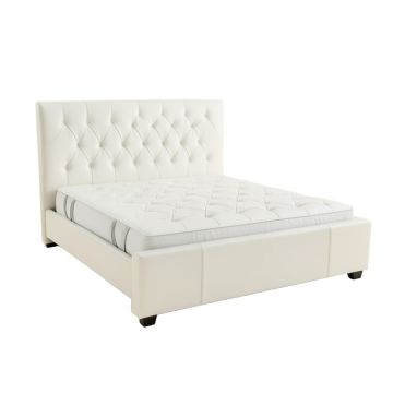 Flesher High Riser Sfull Tufted Upholstered Sleigh Platform Bed