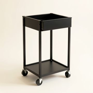 Birch Brook Empty Rolling Workshop Cart - Black (synthetic illustration; no displayed measurements)